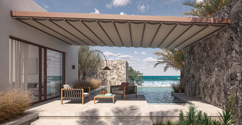 Hängende Pergola - ONE - Pratic S.p.A - Aluminium / mit Stoffüberdachung / Faltdach