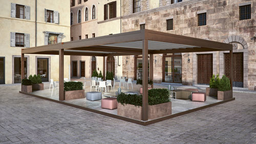 Selbsttragende Pergola - RIALTO - Pratic S.p.A - Aluminium / PVC Faltdach / modulierbar