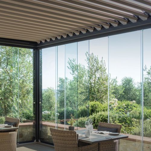 Mobiler Dachverglasung - GLASS SERIES - Pratic S.p.A - stationär / Schiebe / Aluminium