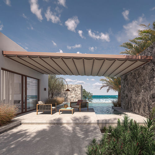 Hängende Pergola - ONE - Pratic S.p.A - Aluminium / mit Stoffüberdachung / Faltdach