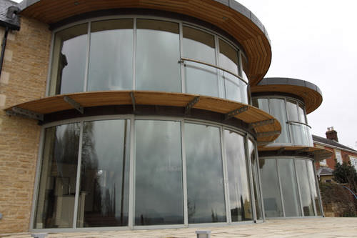 Eingangstür - CURVED GLASS PATIO DOORS - BALCONY - Glas / Schiebe / Glas
