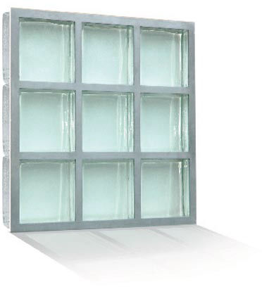 Quadratischer Glasbaustein - DIVISION 8 High Performance System  - Pittsburgh Corning - sandgestrahlt / hochbeständig / kugelsicher