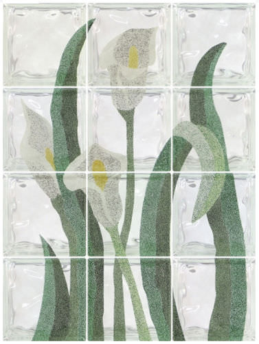 Paneel-Glasbausteinwand - ART : CALLA LILLIES - Pittsburgh Corning