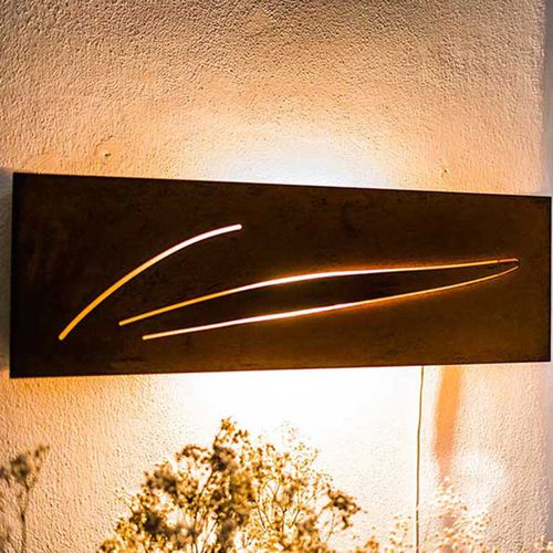 Moderne Wandleuchte - HERBA - Logical Space design - für Außenbereich / COR-TEN®-Stahl / Skulptur