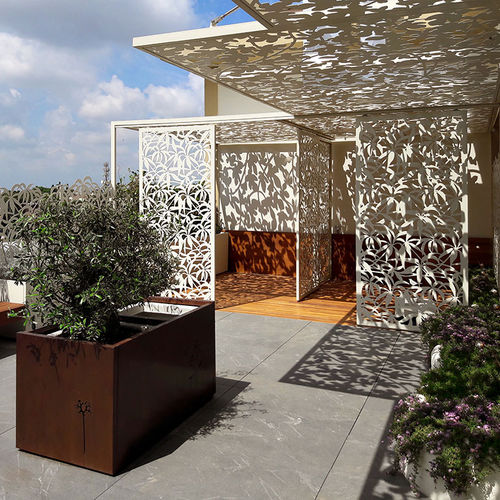 Aluminium-Schirmwand - Logical Space design - für Garten / für Terrasse / maßgefertigt