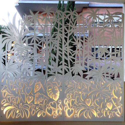 Platten-Sichtschutz - BACKLIT  - Logical Space design - Aluminium / Trenn