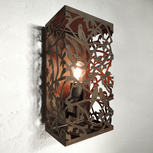 Moderne Wandleuchte - PARROTS  - Logical Space design - für Außenbereich / COR-TEN®-Stahl / rechteckig