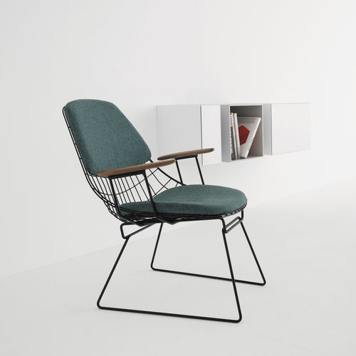 Moderner Sessel - FM - pastoe - Eiche / Nussbaum / Metall