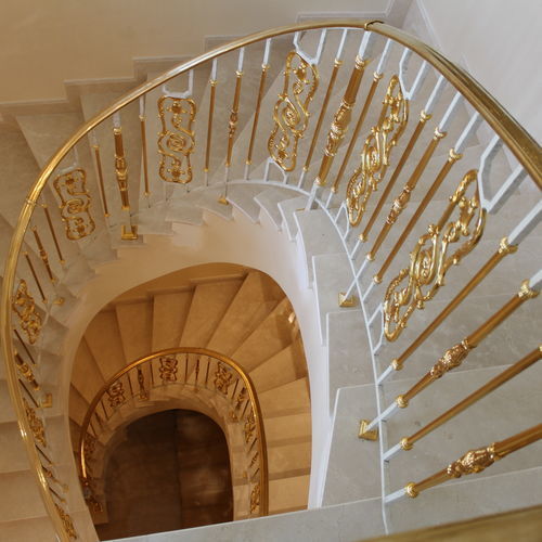 Messingbalustrade - ROYAL - GRANDE FORGE - mit Stangen / für den Innenraum / für Treppen