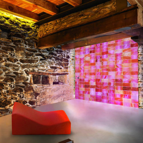 Salzwand für Wellnesscenter - WARMED PINK - Iso Benessere® - Bausatz / hinterleuchtet / Standard