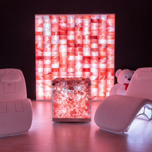 Salzwand für Wellnesscenter - VERTICAL PINK - Iso Benessere® - Bausatz / hinterleuchtet / Standard