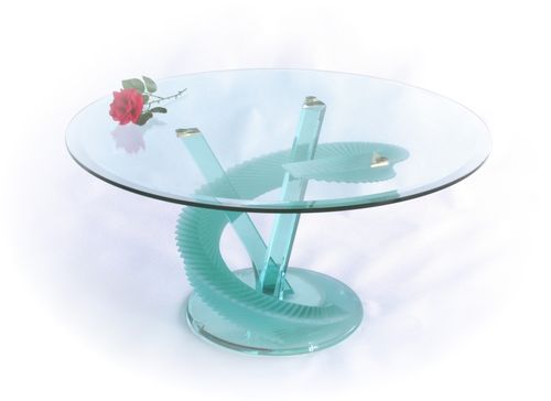 Moderner Couchtisch - SPIRALE - MIROITERIE PETITJEAN - Glas / rund / für Privatgebrauch