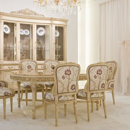 Esstisch / Louis XV - FRATELLI RADICE SRL - lackiertes Holz / oval / für Privatgebrauch