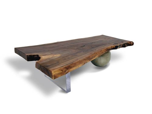 Moderner Couchtisch - WALNUT PLEXI & METAL - Rotsen Furniture - Holz / aus wiederverwertetem Material / für Privatgebrauch
