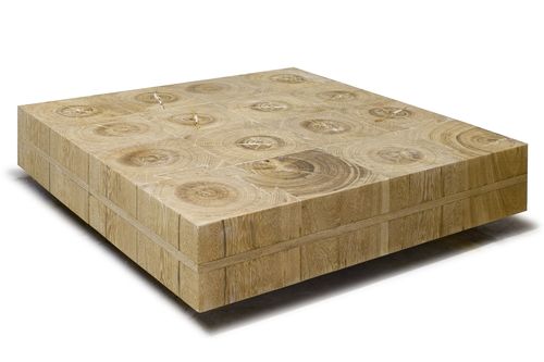 Moderner Couchtisch - MANTEIGA - Rotsen Furniture - Holz / quadratisch / aus wiederverwertetem Material