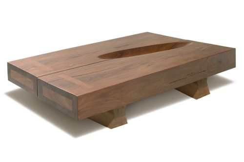 Moderner Couchtisch - ELLIPSE - Rotsen Furniture - Holz / rechteckig / aus wiederverwertetem Material