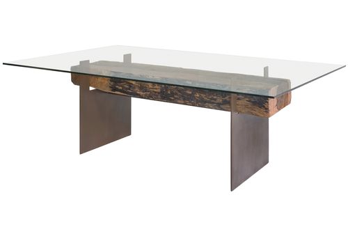 Moderner Tisch - OITIS - Rotsen Furniture - Glas / rechteckig / aus wiederverwertetem Material