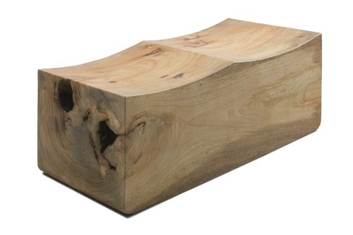 Moderne Bank - PEDRA 2 SEAT  - Rotsen Furniture - Holz / aus recyceltem Material