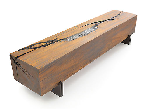 Moderner Couchtisch - ITAUBA - METAL BASE - Rotsen Furniture - Holz / rechteckig / für Hotels