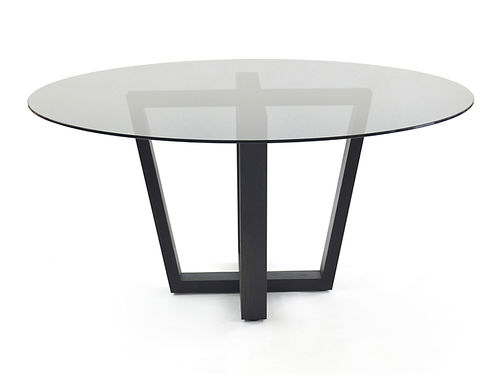 Moderner Esstisch - SMOKED GLASS - Rotsen Furniture - Holz / Glas / rund