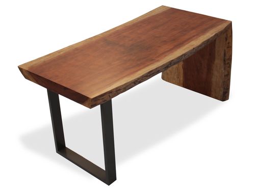 Moderner Arbeitstisch - SINGLE SLAB - Rotsen Furniture - Holz / Metall / rechteckig