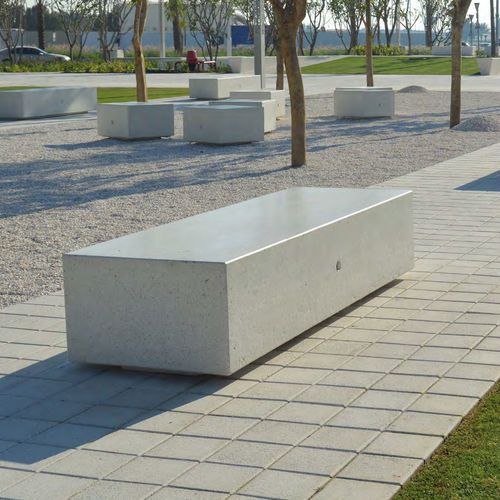 Moderne Bank für den öffentlichen Raum - KUBB 2D - BELLITALIA - Kunststein / ohne Rückenlehne / ohne Armlehnen
