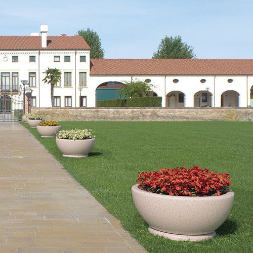 Kunststein-Pflanzkübel - ESTATE - BELLITALIA - rund / modern / für öffentliche Bereiche