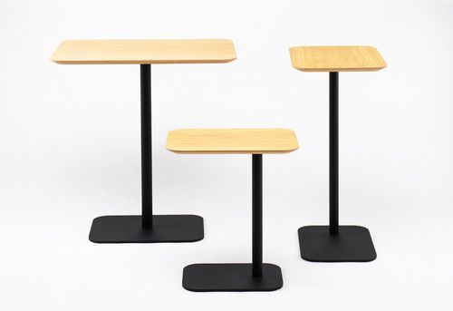 Moderner Beistelltisch - MG   - De Vorm - Eiche / MDF / Stahl