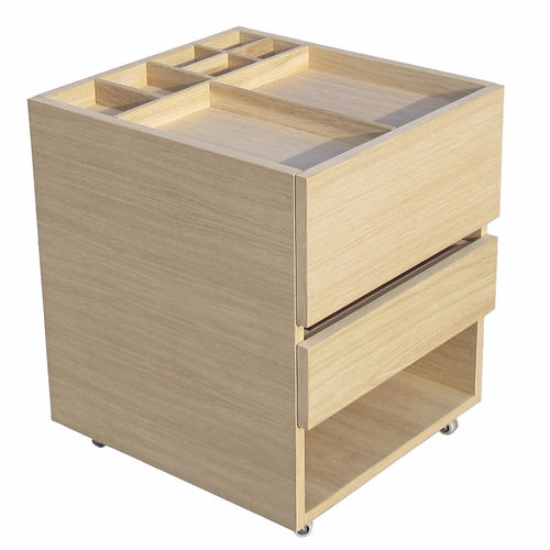 Eiche-Schreibtischcontainer - PRIVATE DESK - Nonjetable - mit 2 Schubladen / auf Rollen