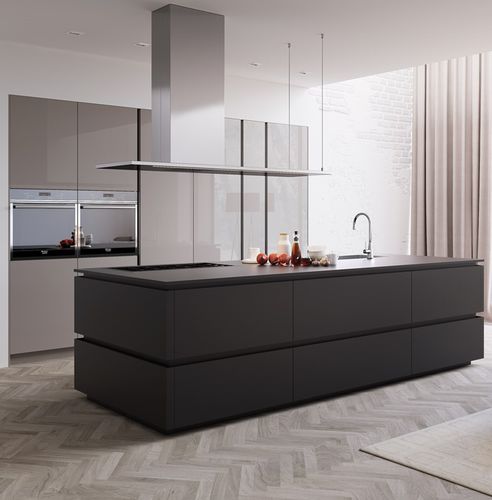 Moderne Küche - TILO  - MITON - Aluminium / Kochinsel / mittelgroß