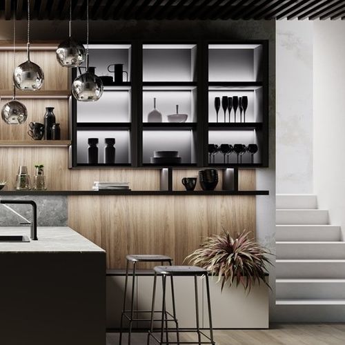Modulregal - BELLEVUE - MITON - modern / Aluminium / Rauchglas