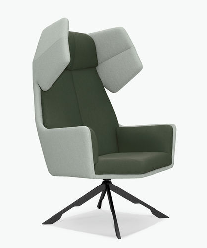 Moderner Sessel - RAMA - Casala - Leder / Stoff / pulverbeschichteter Stahl