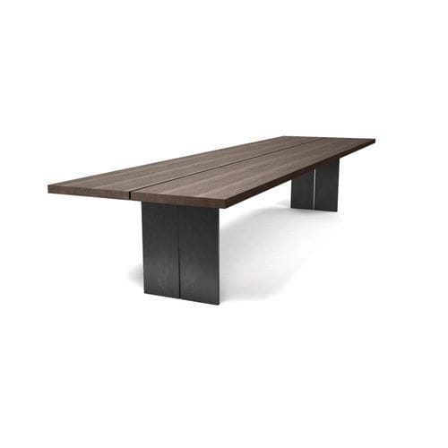 Moderner Tisch - SHARE - Steininger Designers - geöltes Holz / Gestell aus lackiertem Stahl / rechteckig