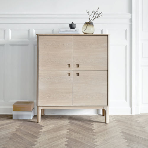 Hohes Sideboard - #302 - Skovby - modern / Eiche / Nussbaum