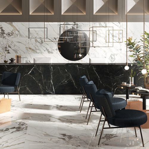 Feinsteinzeugfliesen - ARCHIMARBLE - Gruppo Ceramiche Ricchetti - Hochglanz / in Perlmuttoptik / für den Innenraum