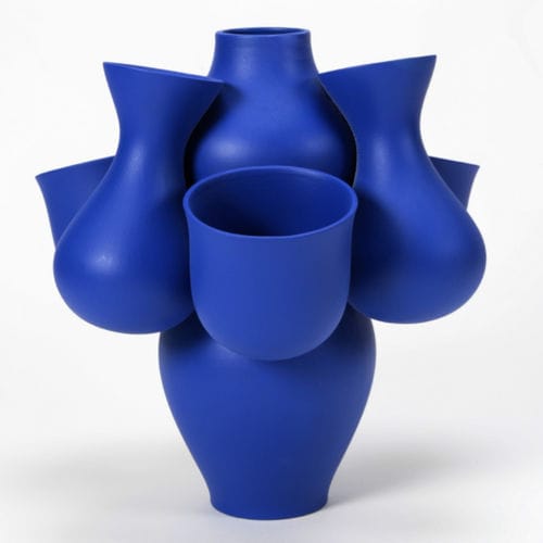 Moderne Vase - QUCHA - Moustache - Keramik / blau