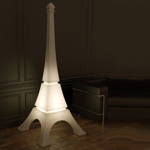 Moderne Leuchtsäule - EIFFEL TOWER - Qui est Paul - Polymer / fluoreszierend / für den Innenraum