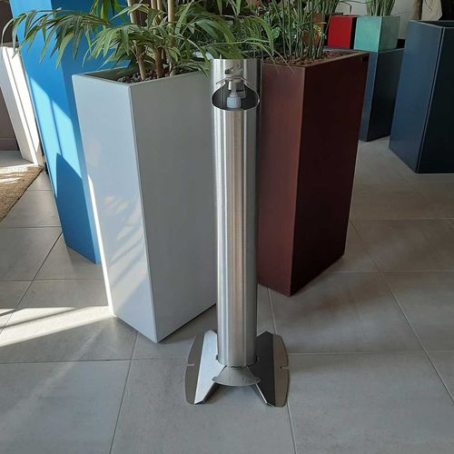 Desinfektionssäule - STEELAB SBD-HYMADE - ATELIER SO GREEN - selbsttragend / pedalbetrieben / individuell gestaltbar