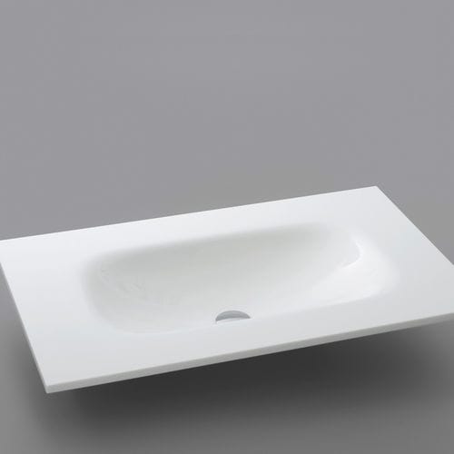Eingebautes Waschbecken - B93 - ARTELINEA - Keramik / mit integrierter Waschtischplatte / rechteckig