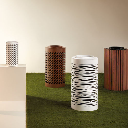 Park-Abfallbehälter - NYON - Made Design Barcelona - Metall / mit integriertem Aschenbecher / ohne Deckel