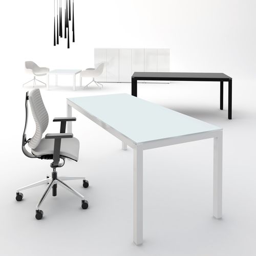 Chefschreibtisch - IMPULS - MDD - modern / Aluminium / Glas