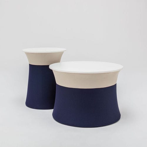 Moderner Couchtisch - MESH - MDD - pulverbeschichteter Stahl / Stoff / melaminbeschichtet
