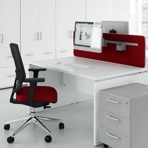 Schreibtisch für Open Space - OGI V - MDD - modern / pulverbeschichteter Stahl / melaminbeschichtet