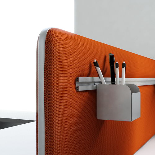 Tisch-Bürotrennwand - TWIN - MDD - Stoff / Metall