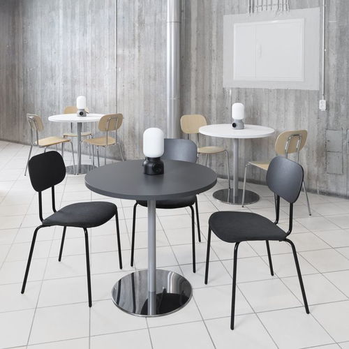 Moderner Bistrotisch - ST - MDD - aus verchromtem Metall / pulverbeschichteter Stahl / melaminbeschichtet