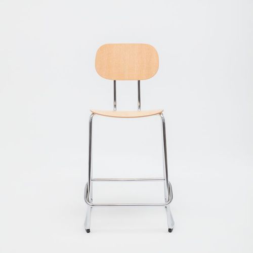 Bürohocker / geformtes Sperrholz - NEW SCHOOL - MDD - Gestell aus Metall / mit Fußstütze / ergonomisch