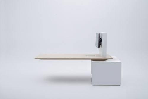 Moderner Besprechungstisch - GRAVITY - MDD - HPL / Gestell aus lackiertem MDF / rechteckig