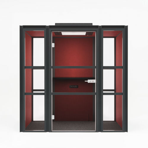 POD-Büro / Akustik - HAKO - MDD - mit integrierter LED-Beleuchtung / Glas / für Großraumbüros