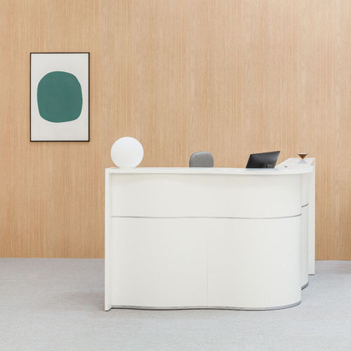 Modulare Empfangstheke - WAVE - MDD - halbrund / für Eckeinbau / Laminat
