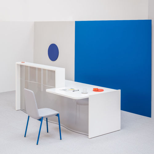 Modulare Empfangstheke - WAVE - MDD - Laminat / Glas / Aluminium